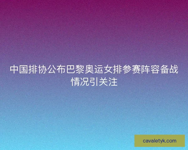 中国排协公布巴黎奥运女排参赛阵容备战情况引关注
