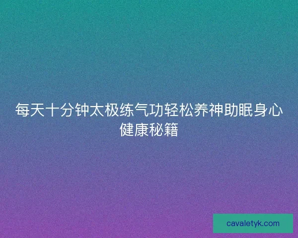 每天十分钟太极练气功轻松养神助眠身心健康秘籍