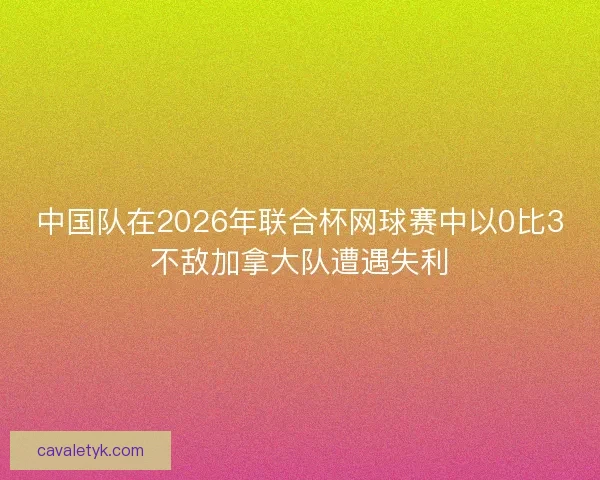 中国队在2026年联合杯网球赛中以0比3不敌加拿大队遭遇失利